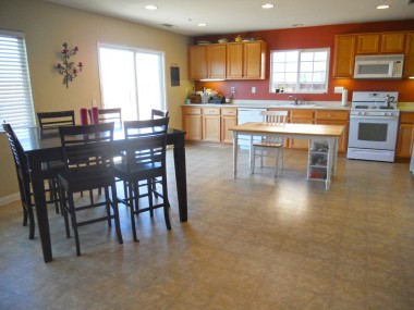 View of eat-in kitchen from family room. 18894 Chatfield Dr., Riverside