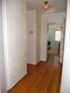 Wide hallway with TWO linen closets.