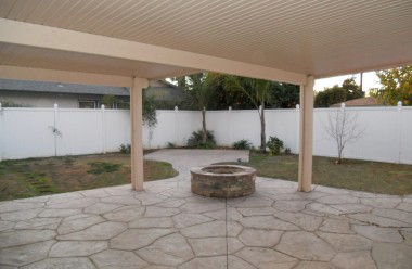Extensive hardscape in back yard with covered patio (alumawood) only 3 years old. 4734 Rubidoux Ave., Riverside