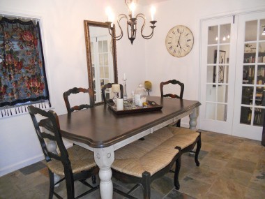 Formal dining area with French doors leading to bonus room. 4081 Larchwood Pl., Riverside