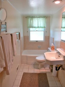 Upstairs bathroom with tub and a separate shower (not shown in photo).