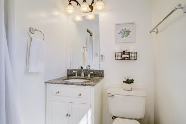 Private remodeled master bathroom with shower.
