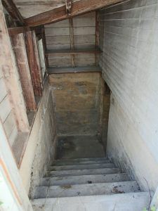 Stairway leading to the storage basement.
