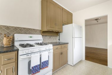 Gas stove and refrigerator included.