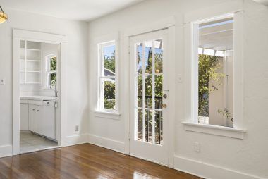 Side French door to outside.
