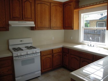 3681 Hoover remodeled kitchen with new appliances and new tile floor.
