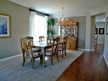 Formal living room and dining room combination.