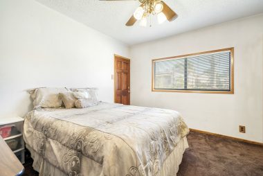 Master bedroom with separate entrance, ideal for college student or guests.