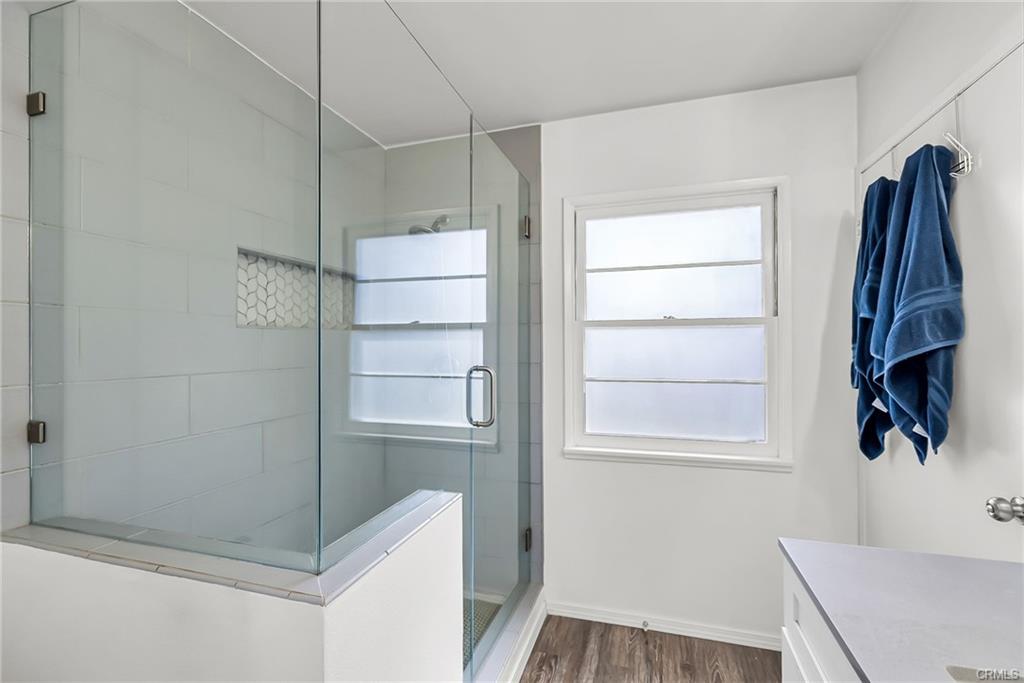 Alternate view of the remodeled primary bathroom.