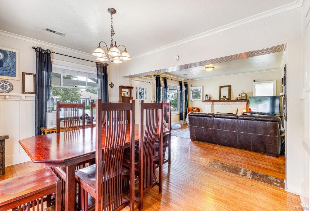 View from formal dining room to the living room.
